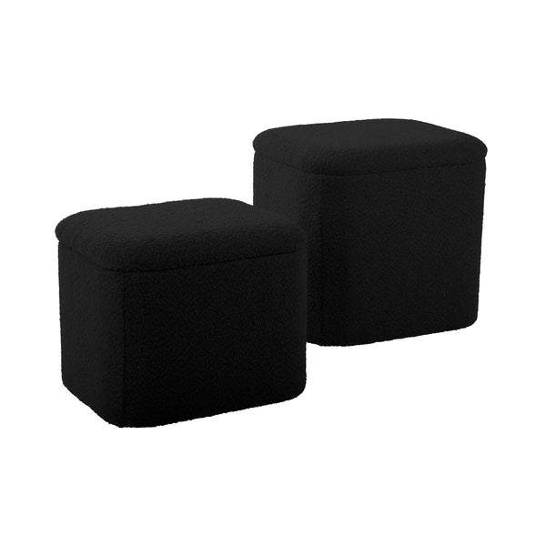 vtwonen Leitmotiv poef Ada Storage - zwart - 41x35x41cm