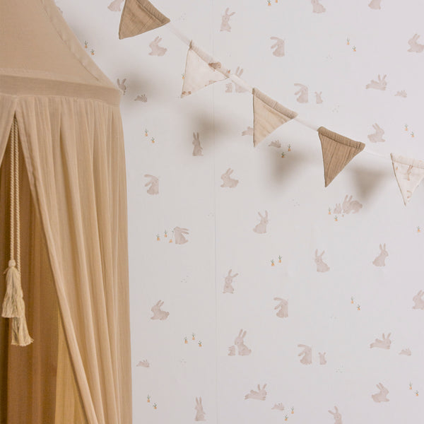 Vtwonen Little Dutch Baby Bunny Behang Kinderkamer - Dieren - 10mx52cm - Beige