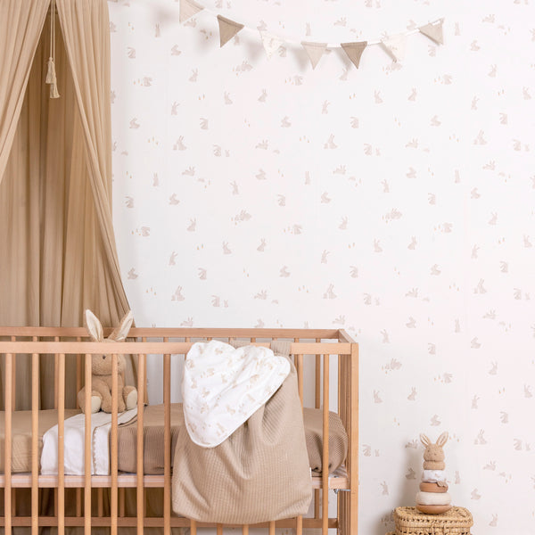 Vtwonen Little Dutch Baby Bunny Behang Kinderkamer - Dieren - 10mx52cm - Beige