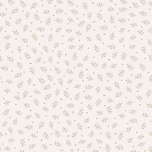 Vtwonen Little Dutch Blueberry Leaves Behang Kinderkamer - Bladeren - 10mx52cm - Wit