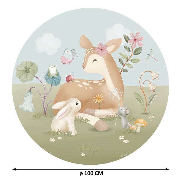 Vtwonen Little Dutch Fairy Garden Behangcirkel - Dieren - 1m - Roze