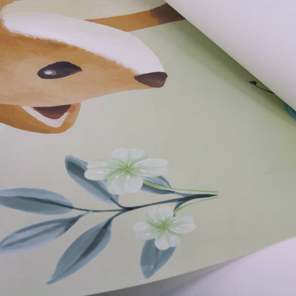 Vtwonen Little Dutch Forest Friends Behangcirkel - Dieren - 1m - Roze