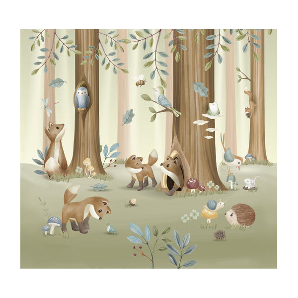 vtwonen Little Dutch Forest Friends Fotobehang - Dieren - 2 80x3m - Groen