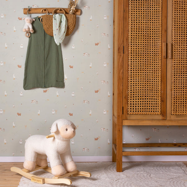 Vtwonen Little Dutch Little Farm Behang Kinderkamer - Dieren - 10mx52cm - Groen