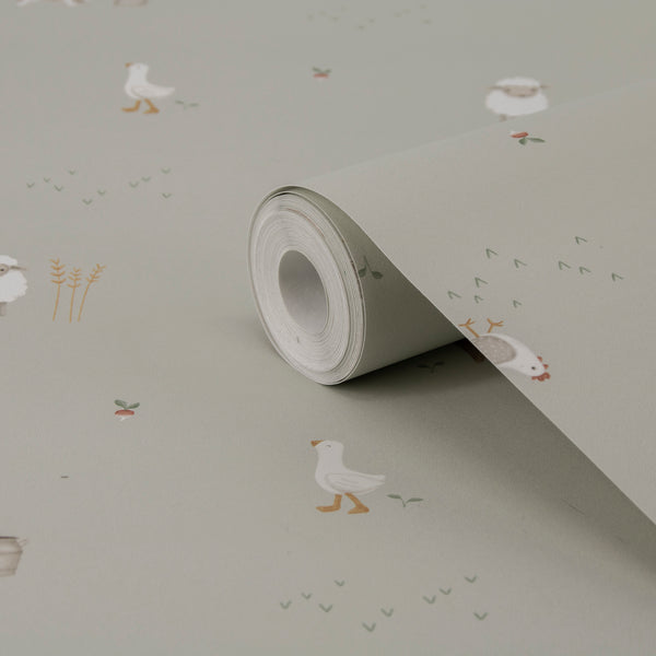 Vtwonen Little Dutch Little Farm Behang Kinderkamer - Dieren - 10mx52cm - Groen