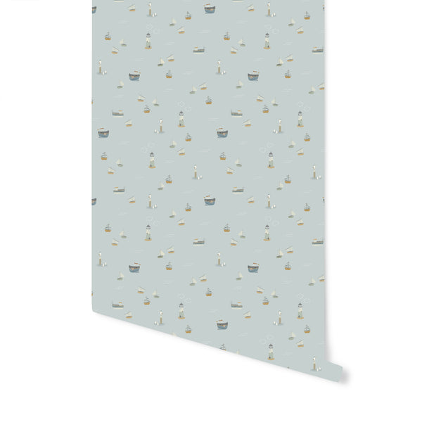 vtwonen Little Dutch Sailors Bay Blue Fotobehang - Boten - 2 80x3m - Blauw