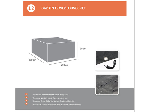 Vtwonen MaximaVida Loungeset Beschermhoes London 300 X 250 X 90 Cm Zwart - Zware Uitvoering