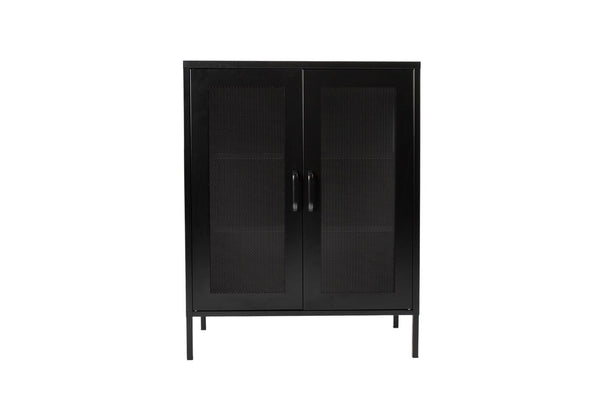 Vtwonen MaximaVida Metalen Locker Vitrine Kast Finn 102 X 80 X 40 Cm Zwart - 2 Schappen