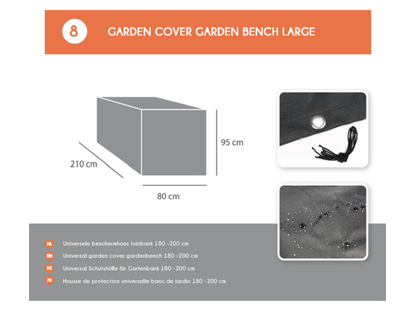 Vtwonen MaximaVida Tuinbank Beschermhoes London 180 Cm - 200 Cm Zwart - Zware Uitvoering
