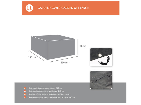 Vtwonen MaximaVida Tuinmeubel Beschermhoes London 250 X 250 X 90 Cm Zwart - Zware Uitvoering