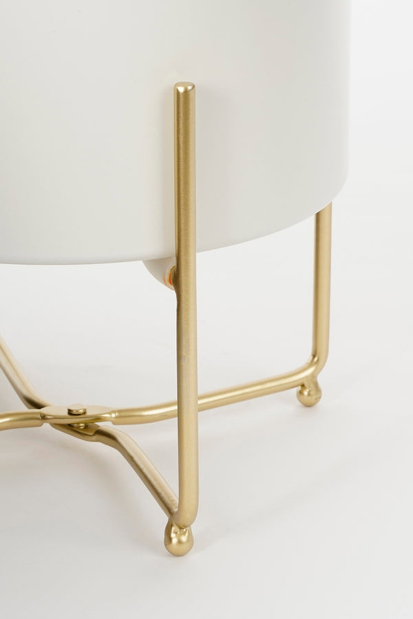 Vtwonen Mica Decorations Aries Bloempot Op Standaard - Set Van 3 - H32 X Ø24 Cm - Wit