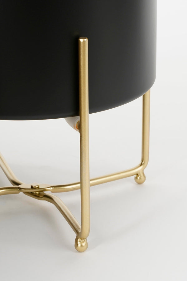 Vtwonen Mica Decorations Aries Bloempot Op Standaard - Set Van 3 - H32 X Ø24 Cm - Zwart