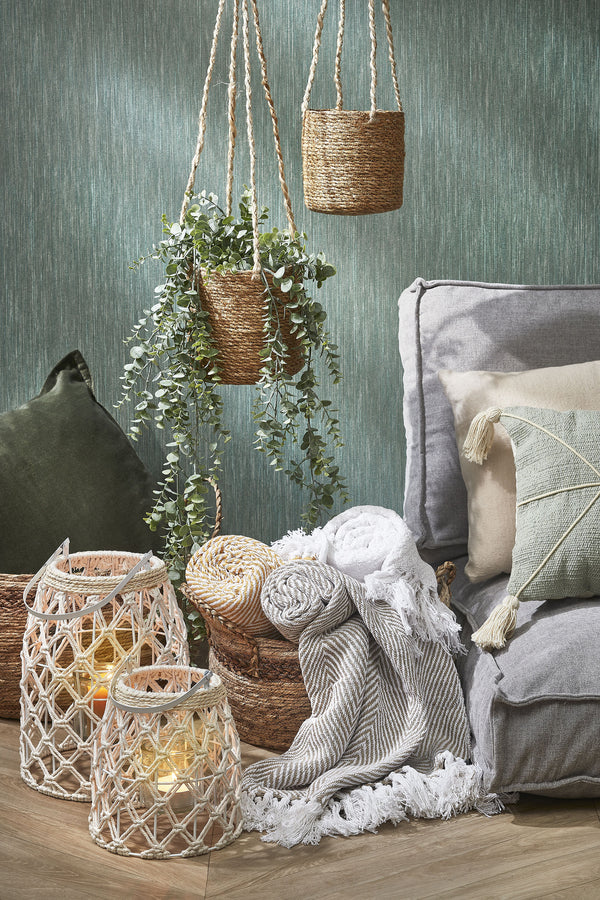 Vtwonen Mica Decorations Atlantic Plantenmand - Set Van 2 - H16 X Ø16 Cm - Lichtbruin