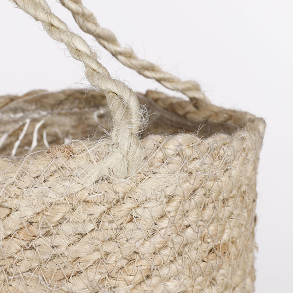 Vtwonen Mica Decorations Atlantic Plantenmand - Set Van 2 - H16 X Ø16 Cm - Crème