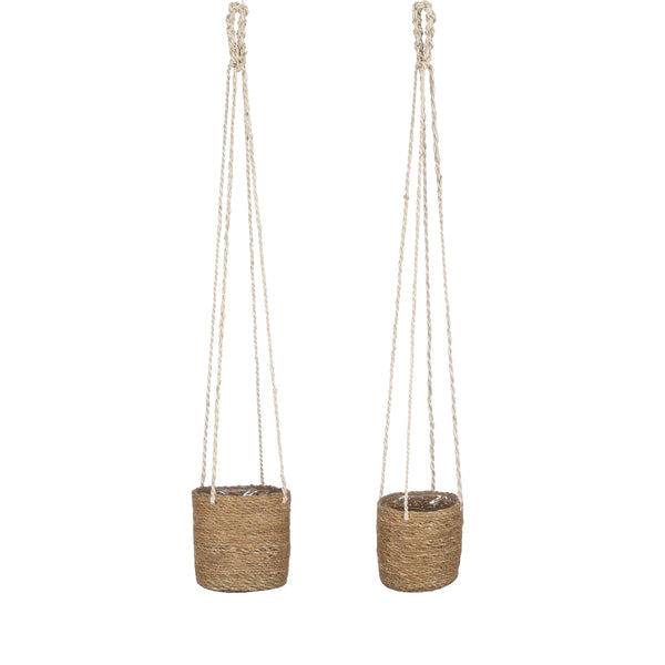 vtwonen Mica Decorations Atlantic Plantenmand - Set van 2 - H16 x Ø16 cm - Lichtbruin