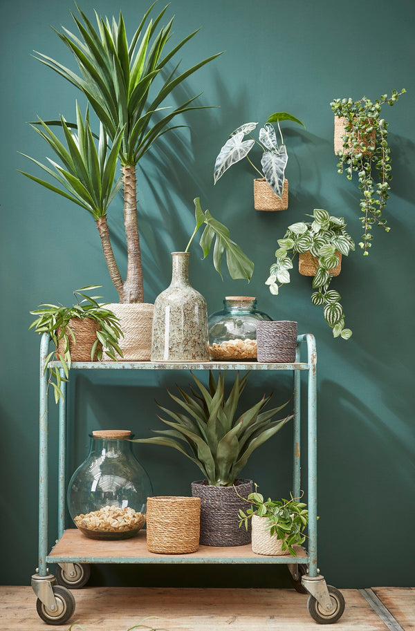 Vtwonen Mica Decorations Atlantic Plantenmand - Set Van 3 - H16 X Ø16 Cm - Jute - Crème