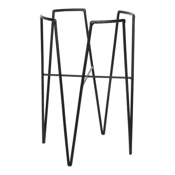 vtwonen Mica Decorations Blom Plantenstandaard - L25 x B25 x H38 cm - Metaal - Zwart