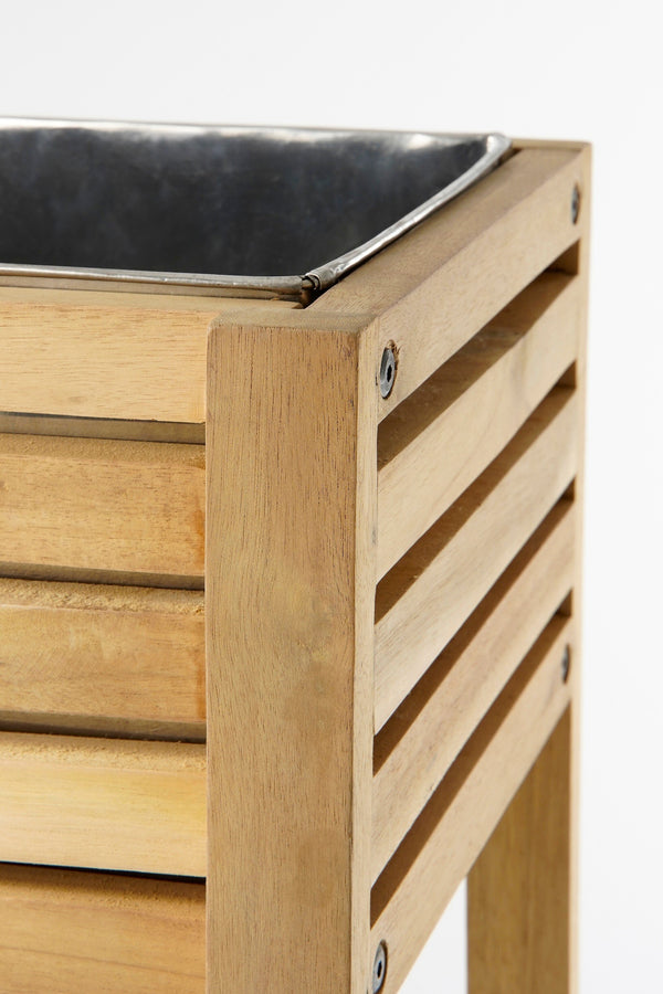 Vtwonen Mica Decorations Glenwood Plantenbak Rechthoek Voor Buiten - L70 X B30 X H75 Cm - Acaciahout - Bruin