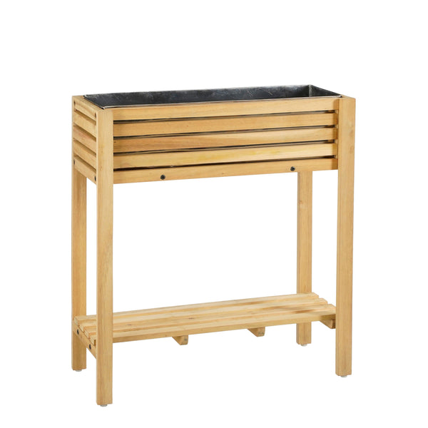 vtwonen Mica Decorations Glenwood Plantenbak Rechthoek voor Buiten - L70 x B30 x H75 cm - Acaciahout - Bruin