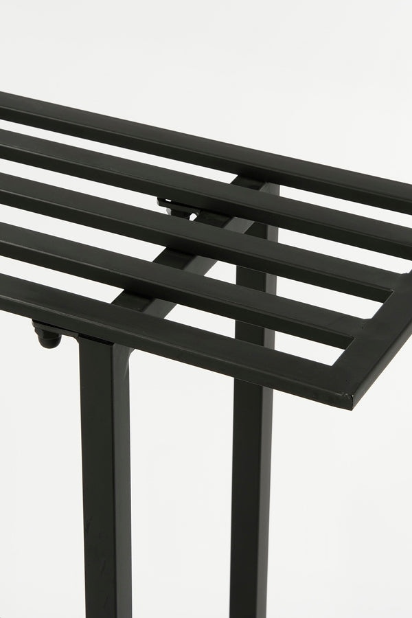 Vtwonen Mica Decorations Greenrax Plantenstandaard - L90 X B22 X H75 Cm - Metaal - Zwart