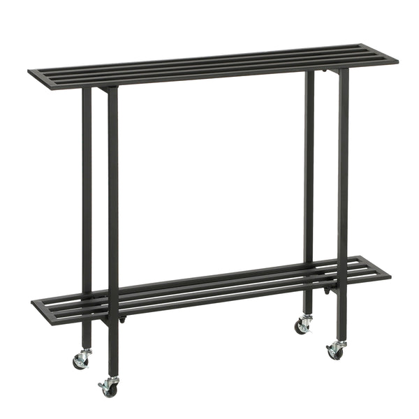 vtwonen Mica Decorations Greenrax Plantenstandaard - L90 x B22 x H75 cm - Metaal - Zwart