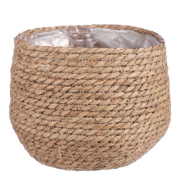 vtwonen Mica Decorations Jorck Plantenmand - H19 x Ø22 cm - Zeegras - Lichtbruin
