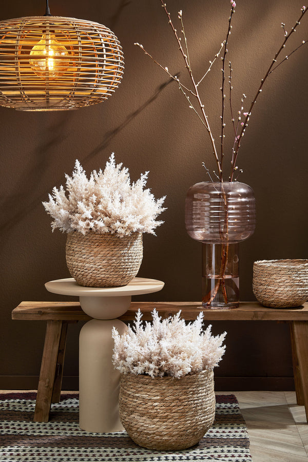Vtwonen Mica Decorations Jorck Plantenmand - Set Van 3 - H24 X Ø26 Cm - Zeegras - Lichtbruin