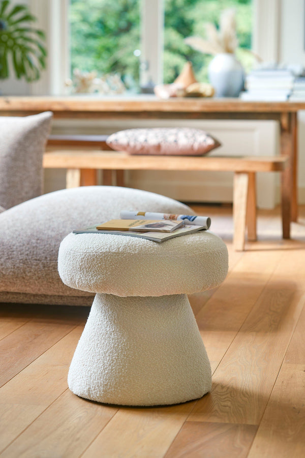 Vtwonen Mica Decorations Poef - H46 X Ø49 Cm - Off White
