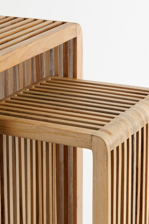 Vtwonen Mica Decorations Yonker Plantentafel - Set Van 2 - L35 X B25 X H80 Cm - Gerecycled Hout - Bruin