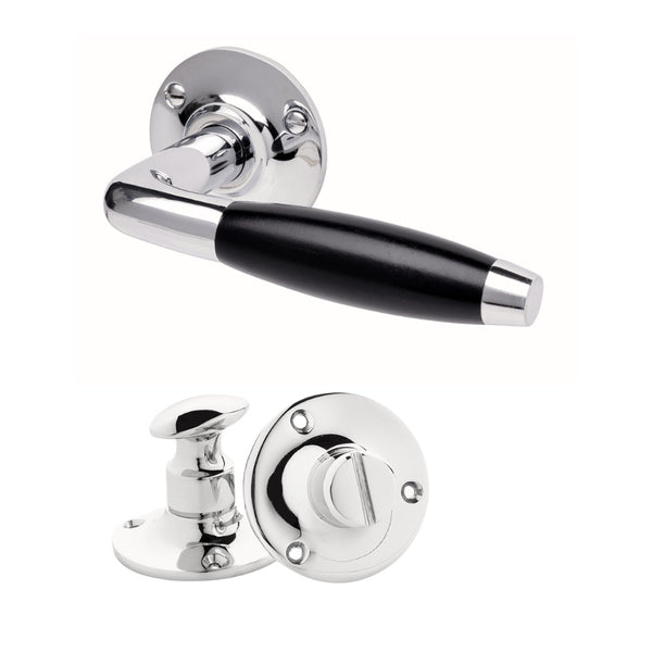 vtwonen MooideurBeslag deurklink Klassiek geveerd - glanzend nikkel - wc slot - rond