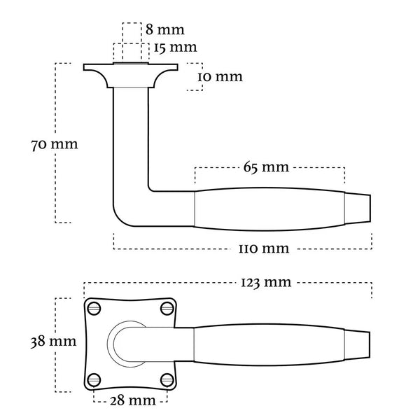 Vtwonen MooideurBeslag Deurklink Klassiek Geveerd - Glanzend Nikkel - Vierkant Rozet