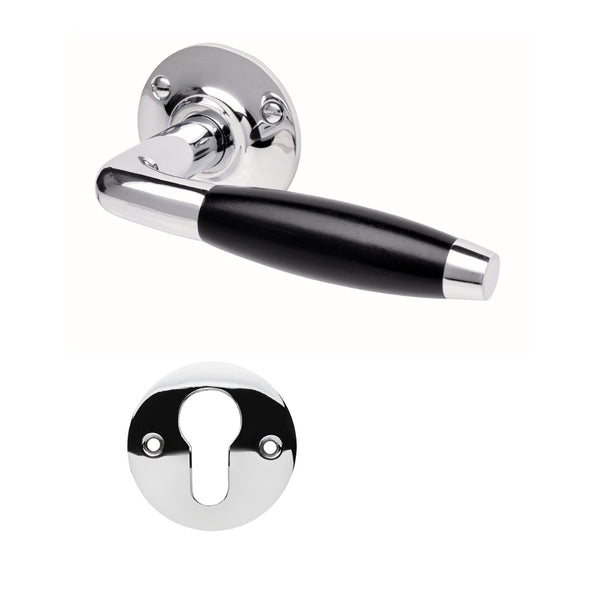 Vtwonen MooideurBeslag Deurklink Klassiek Geveerd - Glanzend Nikkel - Cilinderrozet - Rond