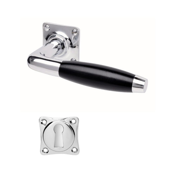 vtwonen MooideurBeslag deurklink Klassiek geveerd - glanzend nikkel - sleutelrozet - vierkant