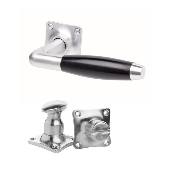 vtwonen MooideurBeslag deurklink Klassiek geveerd - mat nikkel - wc slot - vierkant