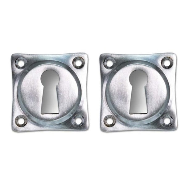 Vtwonen MooideurBeslag Deurklink Klassiek Geveerd - Mat Nikkel - Sleutelrozet - Vierkant