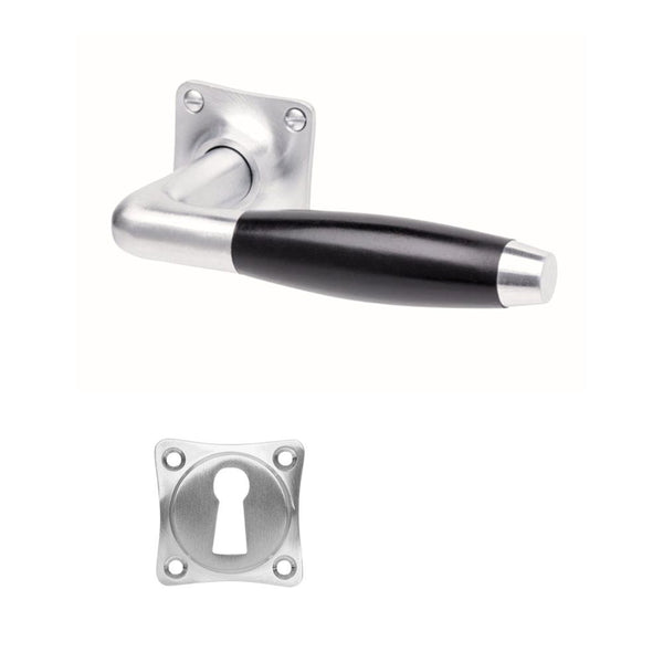 Vtwonen MooideurBeslag Deurklink Klassiek Geveerd - Mat Nikkel - Sleutelrozet - Vierkant