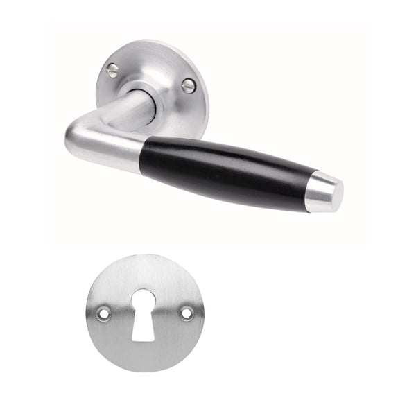 Vtwonen MooideurBeslag Deurklink Klassiek Geveerd - Mat Nikkel - Sleutelrozet - Rond