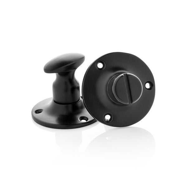 Vtwonen MooideurBeslag Deurklink Klassiek Geveerd - Mat Zwart - Wc Slot - Rond