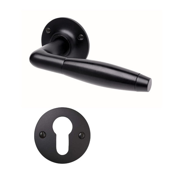 vtwonen MooideurBeslag deurklink Klassiek geveerd - mat zwart - cilinderrozet - rond