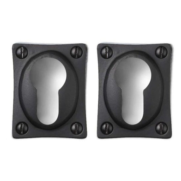 Vtwonen MooideurBeslag Deurklink Klassiek Geveerd - Mat Zwart - Cilinderrozet - Vierkant