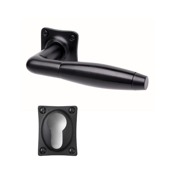 vtwonen MooideurBeslag deurklink Klassiek geveerd - mat zwart - cilinderrozet - vierkant