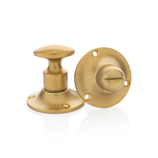 Vtwonen MooideurBeslag Deurklink Klassiek Geveerd - Messing Getrommeld - Wc Slot - Rond