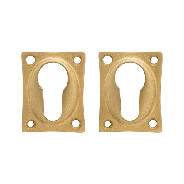 Vtwonen MooideurBeslag Deurklink Klassiek Geveerd - Messing Getrommeld - Cilinderrozet - Vierkant