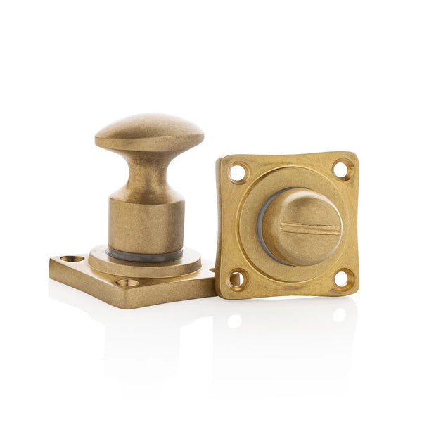 Vtwonen MooideurBeslag Deurklink Klassiek Geveerd - Messing Getrommeld - Wc Slot - Vierkant