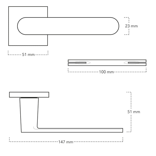 Vtwonen MooideurBeslag Linee Deurklink Geveerd - Wc/badkamer - Binnenwerk
