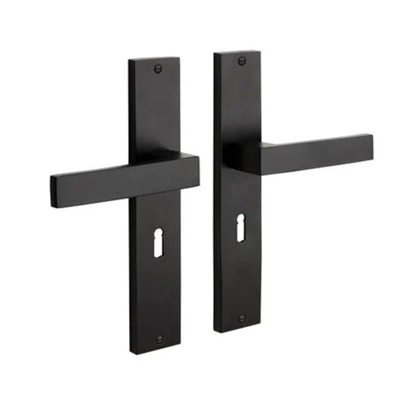 Vtwonen MooideurBeslag Lusso Deurklink Geveerd - Mat Zwart - Sleutelopening