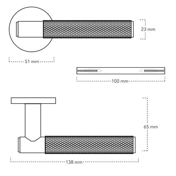 Vtwonen MooideurBeslag Luxor Deurklink Geveerd - Cilinderrozet - Mat Zwart