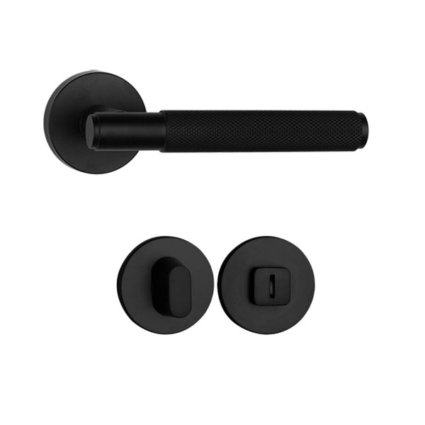 vtwonen Mooideurbeslag Luxor deurklink geveerd- wc/badkamer - mat zwart