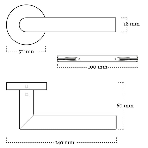 Vtwonen MooideurBeslag Modern Deurklink Geveerd - Mat Zwart