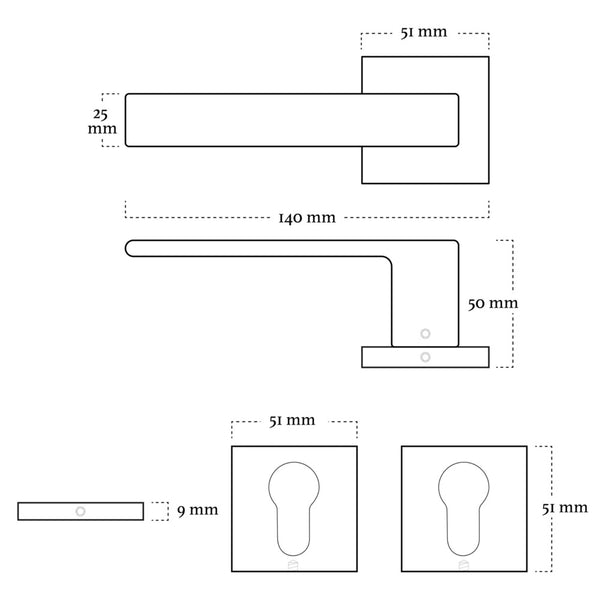 Vtwonen MooideurBeslag Nova21 Deurklink Geveerd - Cilinderrozet - Binnenwerk